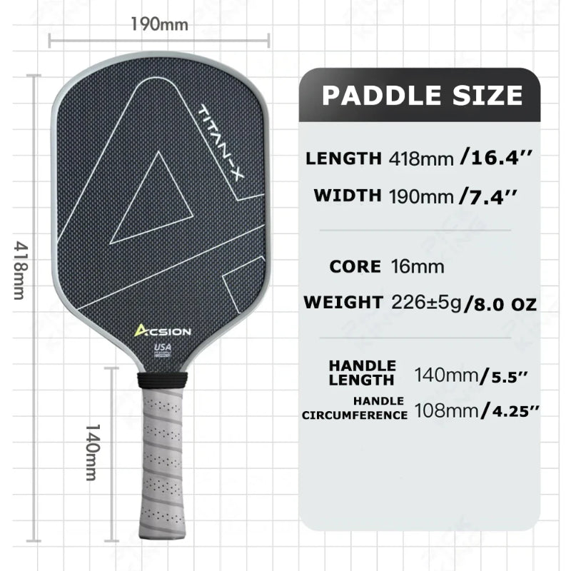 ThermoForce Titanium T700 Carbon Fiber 16mm Pickleball Paddles PP Honeycomb Core | Titan Crimson