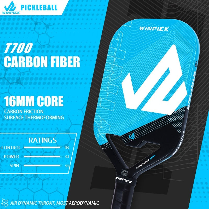 ThermoForce T700 Carbon Fiber 16mm Pickleball Paddle PP Honeycomb Core | Zephyr