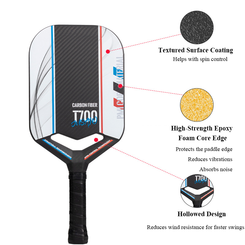 Pro-Comp ThermoForce T700 Carbon Fiber 3K Textured 14mm Pickleball Paddle PP Honeycomb Core | Victory Strike