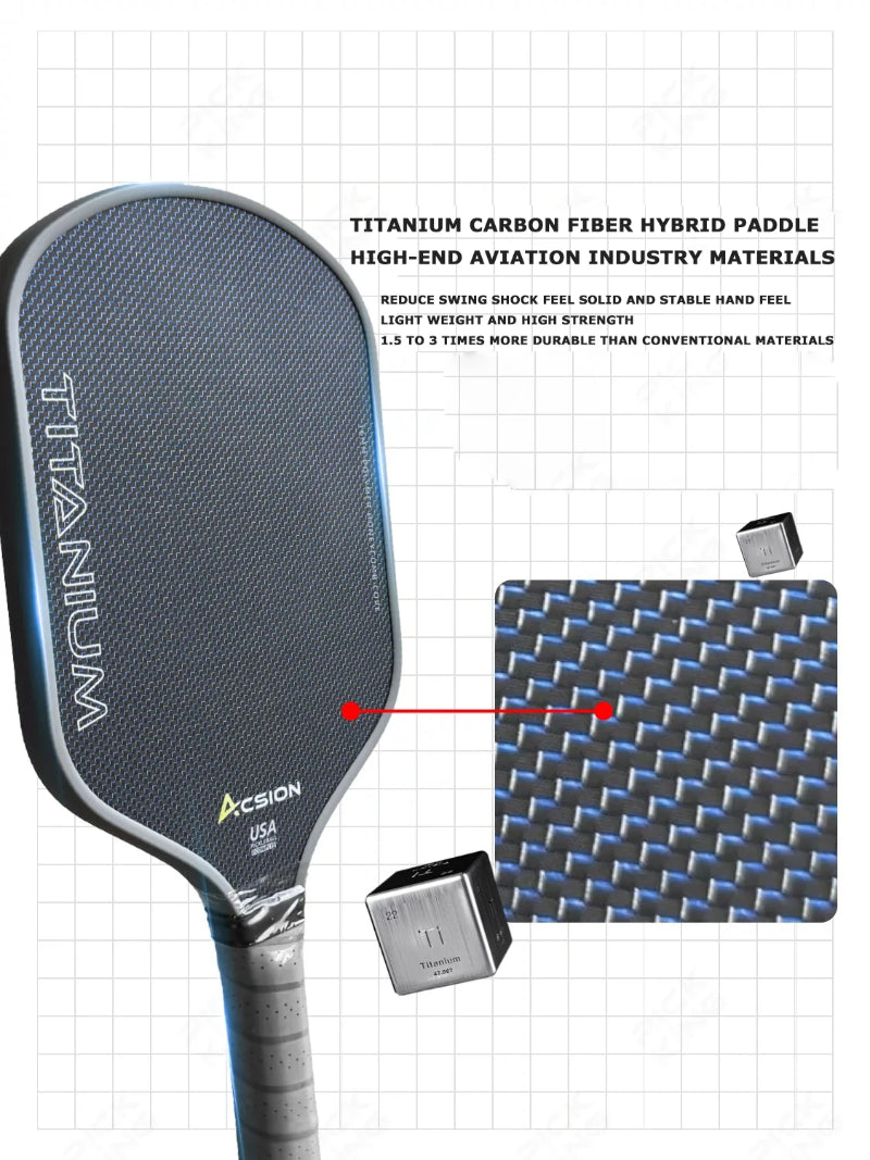 ThermoForce Titanium T700 Carbon Fiber 16mm Pickleball Paddles PP Honeycomb Core | Titan Crimson