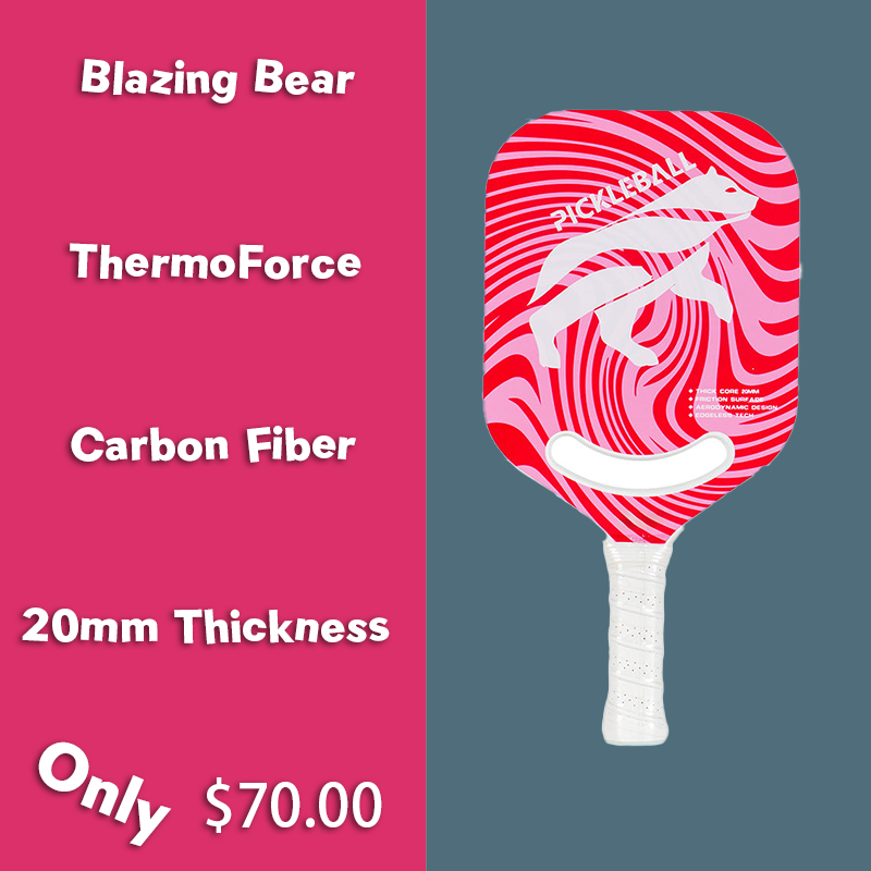 ThermoForce T300 Carbon Fiber 20mm Pickleball Paddle PP Honeycomb Core | Blazing Bear