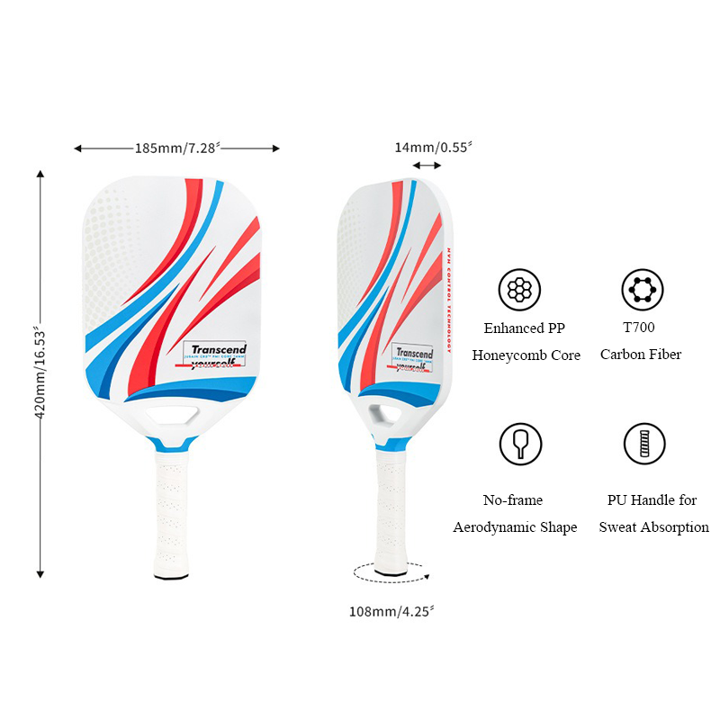 ThermoForce T700 Carbon Fiber 14mm Pickleball Paddle PP Honeycomb Core | Power Glide