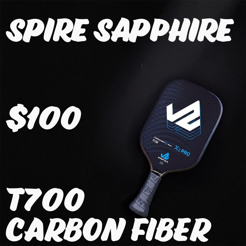 ThermoForce T700 Carbon Fiber 16mm Pickleball Paddle PP Honeycomb Core | Spire Sapphire