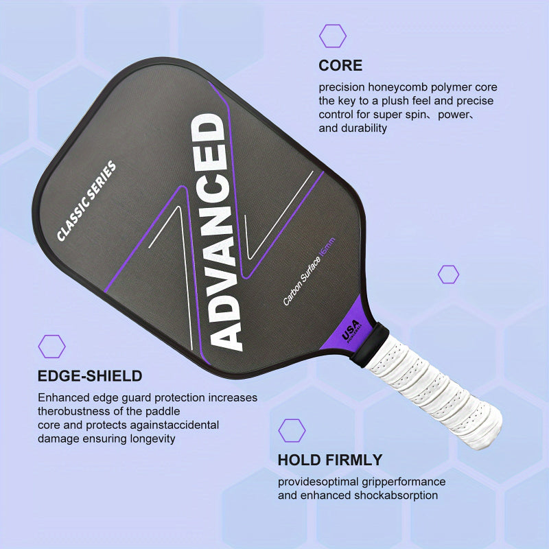 ThermoForce T700 Carbon Fiber 16mm Pickleball Paddle PP Honeycomb Core | Amethyst