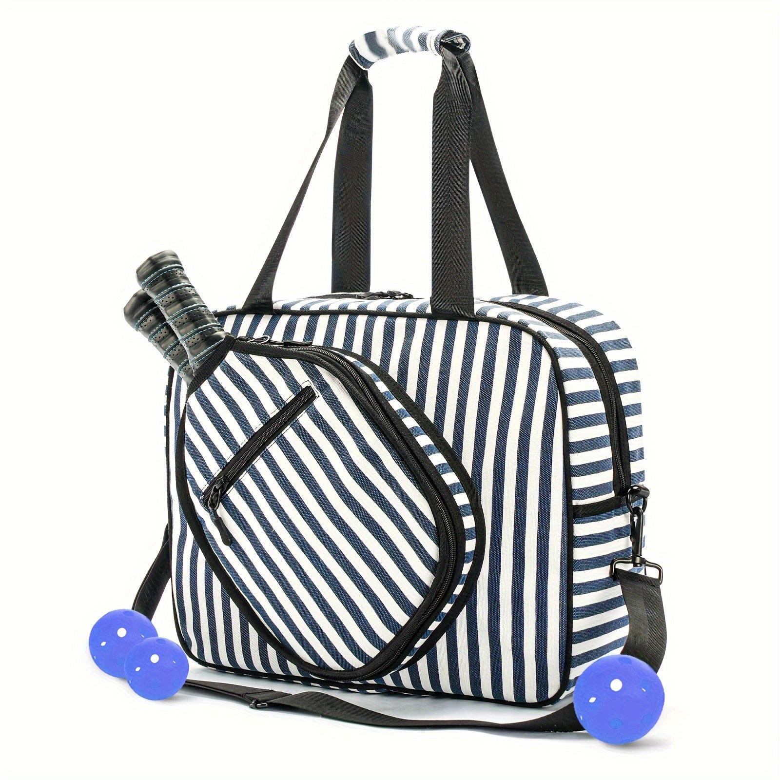 Crossbody Sling Pickleball Bag with Shoulder Strap - Portable Sports Bag for Men and Women - Pickleball Holder Handbag | Marine Stripes