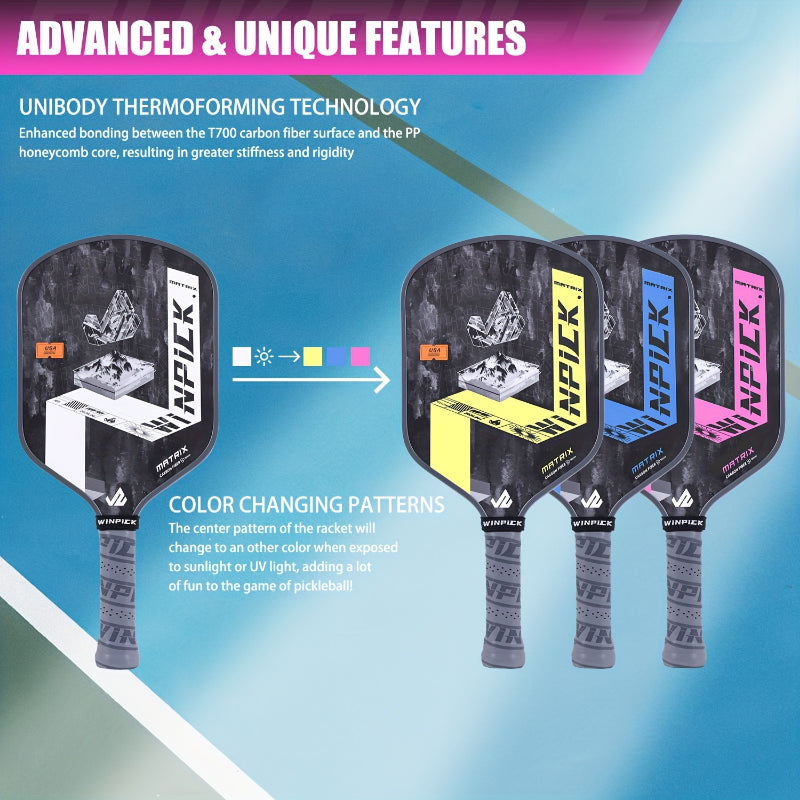 ThermoForce T700 Carbon Fiber 16mm Pickleball Paddle PP Honeycomb Core | RoséGlow