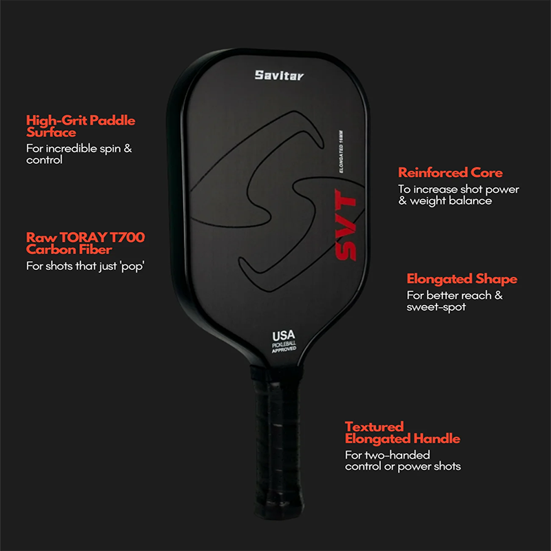 ThermoForce T700 Carbon Fiber 16mm Pickleball Paddle PP Honeycomb Core | Raven