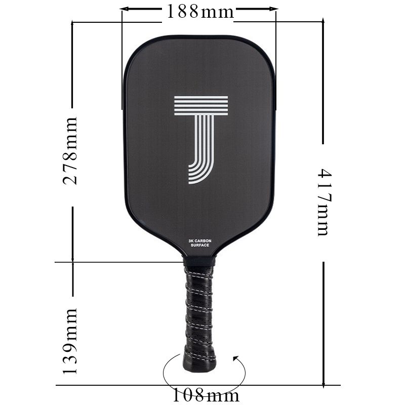 CoolGrip Teflon Textured 16mm Pickleball Paddle PP Honeycomb Core | JetStream J