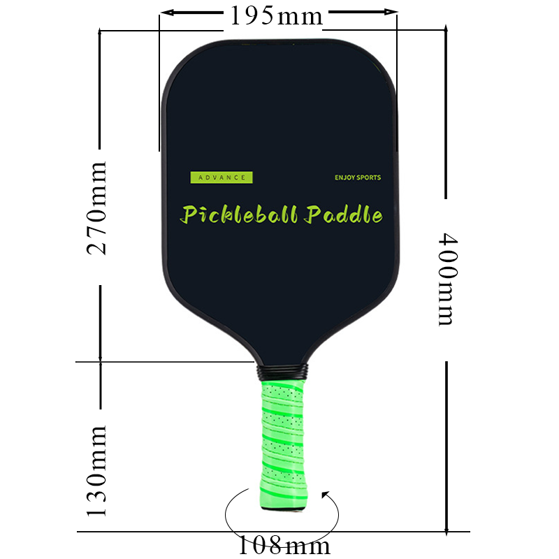 CoolGrip T300 Carbon Fiber 16mm Pickleball Paddle PP Honeycomb Core | Green Flash