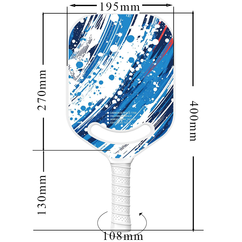 ThermoForce T300 Carbon Fiber 3K Textured 16mm Pickleball Paddle PP Honeycomb Core | Aqua Storm