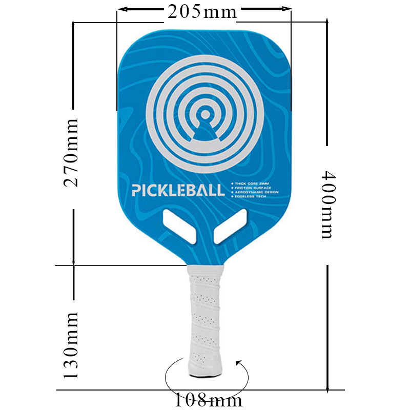 ThermoForce T300 Carbon Fiber 20mm Pickleball Paddle PP Honeycomb Core | Aqua Bullseye