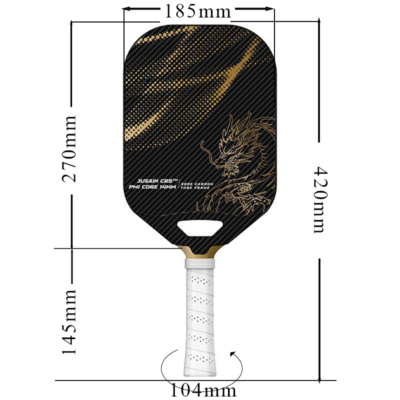 Pro-Comp ThermoForce T700 Carbon Fiber 3K Textured 14mm Pickleball Paddle PP Honeycomb Core | Golden Dragon