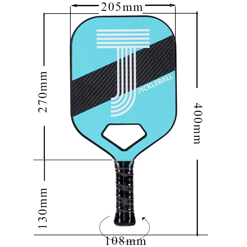 ThermoForce T300 Carbon Fiber 20mm Pickleball Paddle PP Honeycomb Core | Blue Streak