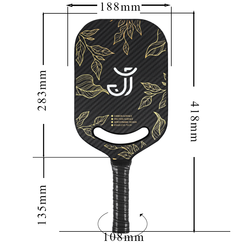 Pro-Comp ThermoForce T700 Carbon Fiber 3K Textured 16mm Pickleball Paddle PP Honeycomb Core | Elysian Leaf